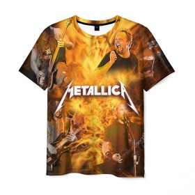Мужская футболка 3D с принтом METALLICA в Тюмени, 100% полиэфир | прямой крой, круглый вырез горловины, длина до линии бедер | metallica | rock | металлика | метла | рок