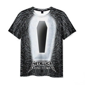 Мужская футболка 3D с принтом METALLICA в Тюмени, 100% полиэфир | прямой крой, круглый вырез горловины, длина до линии бедер | металлика