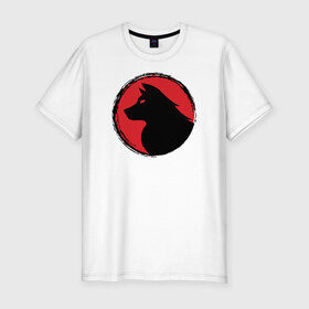 Мужская футболка премиум с принтом Знак волка в Тюмени, 92% хлопок, 8% лайкра | приталенный силуэт, круглый вырез ворота, длина до линии бедра, короткий рукав | Тематика изображения на принте: волкволк