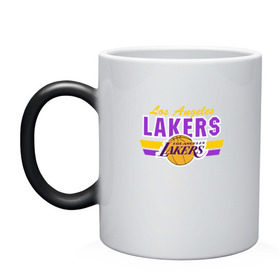 Кружка хамелеон с принтом Los Angeles Lakers в Тюмени, керамика | меняет цвет при нагревании, емкость 330 мл | basketball | lakers | баскетболл | лос анджелес | нба