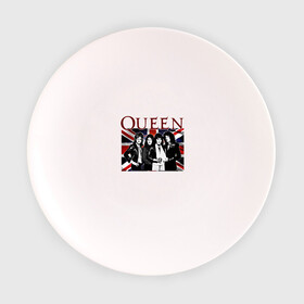 Тарелка с принтом Queen band в Тюмени, фарфор | диаметр - 210 мм
диаметр для нанесения принта - 120 мм | england | freddie | mercury | queen   легендарная рок группаqueen | фредди меркьури
