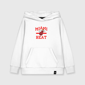 Детская толстовка хлопок с принтом Miami Heat в Тюмени, 100% хлопок | Круглый горловой вырез, эластичные манжеты, пояс, капюшен | basketball | nba | баскетболл | майами | нба | хит
