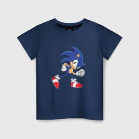 Детская футболка хлопок с принтом Sonic the Hedgehog в Тюмени, 100% хлопок | круглый вырез горловины, полуприлегающий силуэт, длина до линии бедер | sonic | sonic the hedgehogсега | олдскул | соник