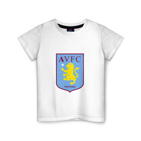 Детская футболка хлопок с принтом Астон Вилла в Тюмени, 100% хлопок | круглый вырез горловины, полуприлегающий силуэт, длина до линии бедер | астон виллаastonvilla | астонвилла