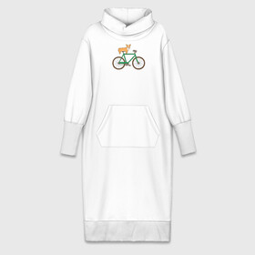 Платье удлиненное хлопок с принтом Корги на велосипеде в Тюмени,  |  | Тематика изображения на принте: велосипед | корги | собака