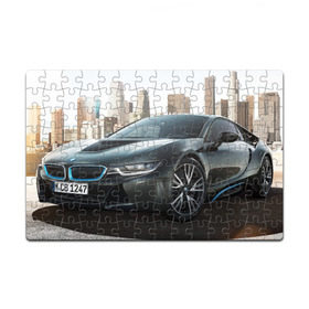 Пазл магнитный 126 элементов с принтом BMW I8 в Тюмени, полимерный материал с магнитным слоем | 126 деталей, размер изделия —  180*270 мм | bmw i8