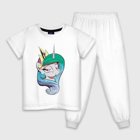 Детская пижама хлопок с принтом Princess Celestia в Тюмени, 100% хлопок |  брюки и футболка прямого кроя, без карманов, на брюках мягкая резинка на поясе и по низу штанин
 | celestia | mlp | pony | unicorn | пони | селестия