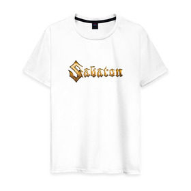 Мужская футболка хлопок с принтом Sabaton в Тюмени, 100% хлопок | прямой крой, круглый вырез горловины, длина до линии бедер, слегка спущенное плечо. | sabaton