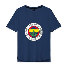 Мужская футболка хлопок Oversize с принтом Фенербахче в Тюмени, 100% хлопок | свободный крой, круглый ворот, “спинка” длиннее передней части | фенербахче | фенербахчефутбол