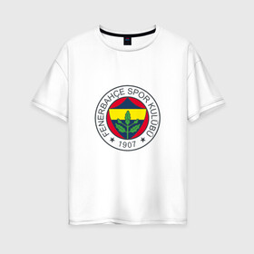 Женская футболка хлопок Oversize с принтом Фенербахче в Тюмени, 100% хлопок | свободный крой, круглый ворот, спущенный рукав, длина до линии бедер
 | фенербахче | фенербахчефутбол