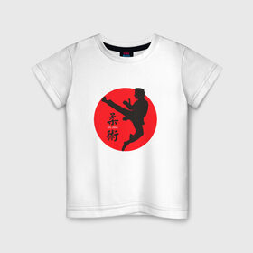 Детская футболка хлопок с принтом Джиу-джитсу в Тюмени, 100% хлопок | круглый вырез горловины, полуприлегающий силуэт, длина до линии бедер | Тематика изображения на принте: боевые искусства | джиу джитсуджиу джитсу | самурай | япония