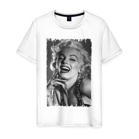 Мужская футболка хлопок с принтом Marilyn Monroe в Тюмени, 100% хлопок | прямой крой, круглый вырез горловины, длина до линии бедер, слегка спущенное плечо. | marilyn monroe | актриса | мэрилин монро | певица