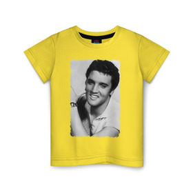 Детская футболка хлопок с принтом Элвис Пресли в Тюмени, 100% хлопок | круглый вырез горловины, полуприлегающий силуэт, длина до линии бедер | elvis presley | король | рок н ролл | элвис пресли