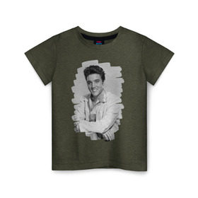 Детская футболка хлопок с принтом Elvis Presley в Тюмени, 100% хлопок | круглый вырез горловины, полуприлегающий силуэт, длина до линии бедер | elvis presley | король | рок н ролл | элвис пресли