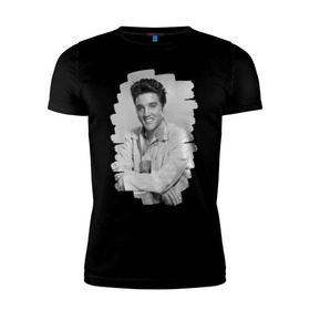 Мужская футболка премиум с принтом Elvis Presley в Тюмени, 92% хлопок, 8% лайкра | приталенный силуэт, круглый вырез ворота, длина до линии бедра, короткий рукав | elvis presley | король | рок н ролл | элвис пресли