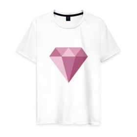 Мужская футболка хлопок с принтом Бриллиант в Тюмени, 100% хлопок | прямой крой, круглый вырез горловины, длина до линии бедер, слегка спущенное плечо. | diamond | алмаз | бриллиант | минимал | простой и красочный рисунокminimal