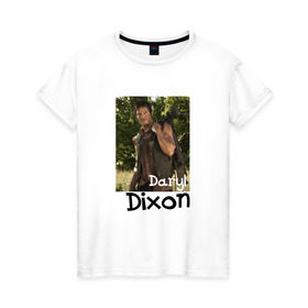 Женская футболка хлопок с принтом Daryl Dixon photo в Тюмени, 100% хлопок | прямой крой, круглый вырез горловины, длина до линии бедер, слегка спущенное плечо | daryl | dixon | walking | дэрил | мертвецы | ходячие