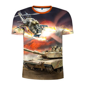 Мужская футболка 3D спортивная с принтом Танк в Тюмени, 100% полиэстер с улучшенными характеристиками | приталенный силуэт, круглая горловина, широкие плечи, сужается к линии бедра | армия | войска | сила | танк | танки | танкист | танковые войска