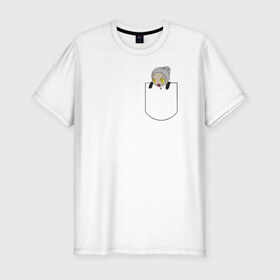 Мужская футболка премиум с принтом Geralt of Pocket в Тюмени, 92% хлопок, 8% лайкра | приталенный силуэт, круглый вырез ворота, длина до линии бедра, короткий рукав | geralt of pocket ведьмак 3 witcher