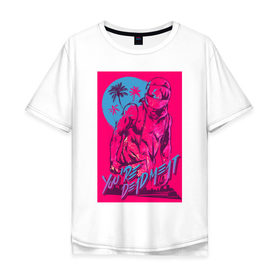 Мужская футболка хлопок Oversize с принтом Hotline miami 2 (Biker) в Тюмени, 100% хлопок | свободный крой, круглый ворот, “спинка” длиннее передней части | hotline miami