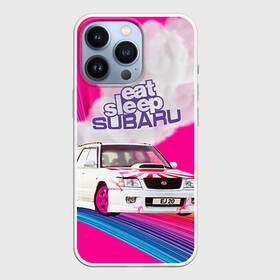 Чехол для iPhone 13 Pro с принтом Subaru в Тюмени,  |  | Тематика изображения на принте: drag | eat | ej20 | forester | jdm | rainbow | sf5 | sleep | subaru | субару | супердрифтбитва | форестер