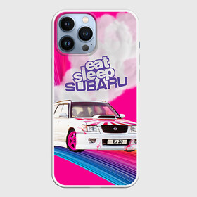 Чехол для iPhone 13 Pro Max с принтом Subaru в Тюмени,  |  | Тематика изображения на принте: drag | eat | ej20 | forester | jdm | rainbow | sf5 | sleep | subaru | субару | супердрифтбитва | форестер