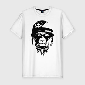 Мужская футболка премиум с принтом Pacific cat в Тюмени, 92% хлопок, 8% лайкра | приталенный силуэт, круглый вырез ворота, длина до линии бедра, короткий рукав | кот | крутой кот | лев | пацифик