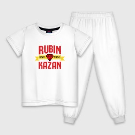 Детская пижама хлопок с принтом Рубин Казань red в Тюмени, 100% хлопок |  брюки и футболка прямого кроя, без карманов, на брюках мягкая резинка на поясе и по низу штанин
 | kazan | rubin | казань | рубин