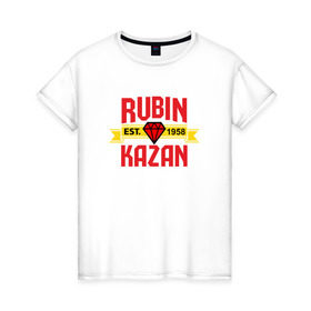 Женская футболка хлопок с принтом Рубин Казань red в Тюмени, 100% хлопок | прямой крой, круглый вырез горловины, длина до линии бедер, слегка спущенное плечо | kazan | rubin | казань | рубин