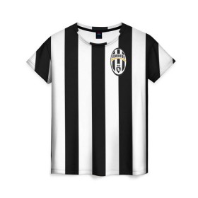 Женская футболка 3D с принтом Juventus Pirlo в Тюмени, 100% полиэфир ( синтетическое хлопкоподобное полотно) | прямой крой, круглый вырез горловины, длина до линии бедер | football | juventus | pirlo | фк | футбол | ювентус