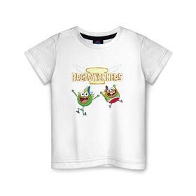 Детская футболка хлопок с принтом Шлёп-Шлёп и Быдыщ в Тюмени, 100% хлопок | круглый вырез горловины, полуприлегающий силуэт, длина до линии бедер | Тематика изображения на принте: хлебоутки | шлёп шлёп и быдыщbreadwinners