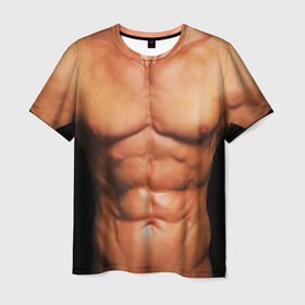 Мужская футболка 3D с принтом Идеальное тело в Тюмени, 100% полиэфир | прямой крой, круглый вырез горловины, длина до линии бедер | идеальное | пресс | спорт | тело | торс