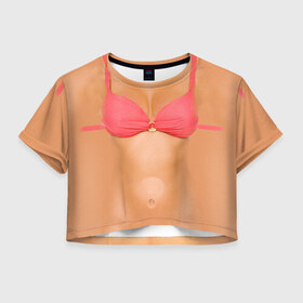 Женская футболка 3D укороченная с принтом Идеальное тело в Тюмени, 100% полиэстер | круглая горловина, длина футболки до линии талии, рукава с отворотами | грудь | идеальное | купальник | пресс | спорт | тело | торс