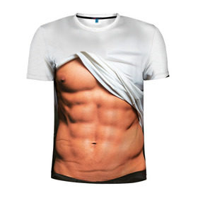 Мужская футболка 3D спортивная с принтом Идеальное тело в Тюмени, 100% полиэстер с улучшенными характеристиками | приталенный силуэт, круглая горловина, широкие плечи, сужается к линии бедра | идеальное | пресс | спорт | тело | торс