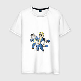 Мужская футболка хлопок с принтом Fallout 4 в Тюмени, 100% хлопок | прямой крой, круглый вырез горловины, длина до линии бедер, слегка спущенное плечо. | фаллаут | фоллаут