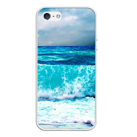 Чехол для iPhone 5/5S матовый с принтом Волны в Тюмени, Силикон | Область печати: задняя сторона чехла, без боковых панелей | берег | вода | волны | море | пейзаж | прилив