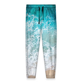 Женские брюки 3D с принтом Берег в Тюмени, полиэстер 100% | прямой крой, два кармана без застежек по бокам, с мягкой трикотажной резинкой на поясе и по низу штанин. В поясе для дополнительного комфорта — широкие завязки | берег | вода | волны | море | пляж | прилив