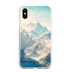 Чехол для iPhone XS Max матовый с принтом Горы в Тюмени, Силикон | Область печати: задняя сторона чехла, без боковых панелей | горы | облака | пейзаж