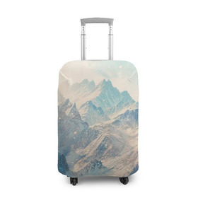 Чехол для чемодана 3D с принтом Горы в Тюмени, 86% полиэфир, 14% спандекс | двустороннее нанесение принта, прорези для ручек и колес | горы | облака | пейзаж