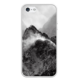 Чехол для iPhone 5/5S матовый с принтом Горы в Тюмени, Силикон | Область печати: задняя сторона чехла, без боковых панелей | горы | облака | пейзаж
