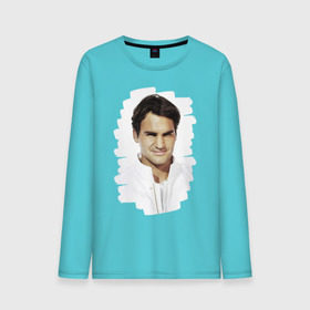 Мужской лонгслив хлопок с принтом Roger Federer в Тюмени, 100% хлопок |  | roger federer | роджер федерер | теннис | чемпион