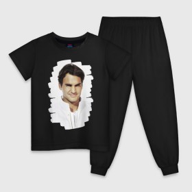 Детская пижама хлопок с принтом Roger Federer в Тюмени, 100% хлопок |  брюки и футболка прямого кроя, без карманов, на брюках мягкая резинка на поясе и по низу штанин
 | roger federer | роджер федерер | теннис | чемпион