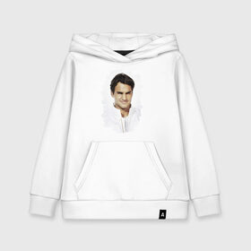 Детская толстовка хлопок с принтом Roger Federer в Тюмени, 100% хлопок | Круглый горловой вырез, эластичные манжеты, пояс, капюшен | Тематика изображения на принте: roger federer | роджер федерер | теннис | чемпион