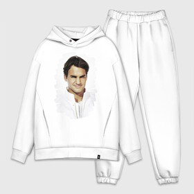 Мужской костюм хлопок OVERSIZE с принтом Roger Federer в Тюмени,  |  | roger federer | роджер федерер | теннис | чемпион