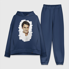 Женский костюм хлопок Oversize с принтом Roger Federer в Тюмени,  |  | roger federer | роджер федерер | теннис | чемпион