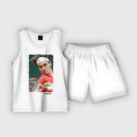 Детская пижама с шортами хлопок с принтом Роджер Федерер в Тюмени,  |  | roger federer | роджер федерер | теннис | чемпион