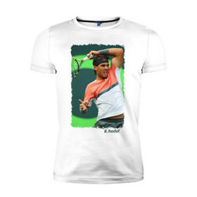 Мужская футболка премиум с принтом Rafael Nadal в Тюмени, 92% хлопок, 8% лайкра | приталенный силуэт, круглый вырез ворота, длина до линии бедра, короткий рукав | rafael nadal | рафаэль надаль | теннис | чемпион