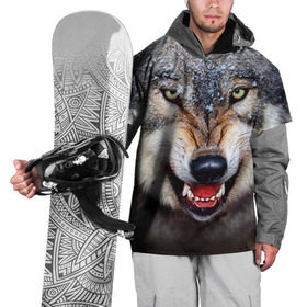 Накидка на куртку 3D с принтом Волк в Тюмени, 100% полиэстер |  | Тематика изображения на принте: волк | животные | злой волк | зубы | оскал