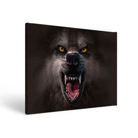 Холст прямоугольный с принтом Злой волк в Тюмени, 100% ПВХ |  | волк | животные | злой волк | зубы | оскал