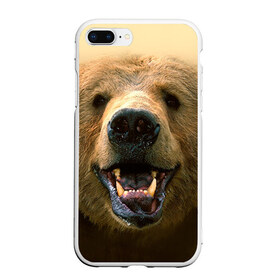 Чехол для iPhone 7Plus/8 Plus матовый с принтом Мишка в Тюмени, Силикон | Область печати: задняя сторона чехла, без боковых панелей | Тематика изображения на принте: бурый | гризли | животные | медведь | мишка